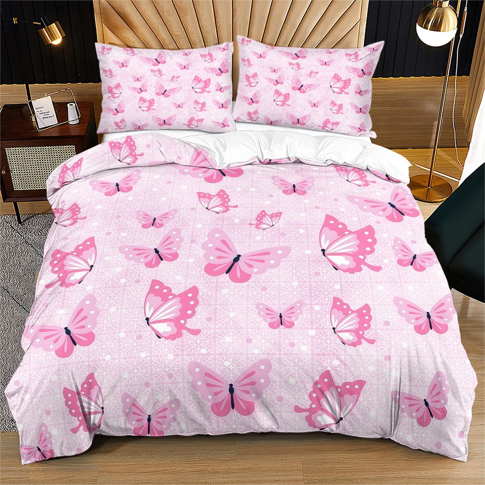 Aesthetic Floral Duvet Cover - Conjunto de Capa de Edredom Borboleta: