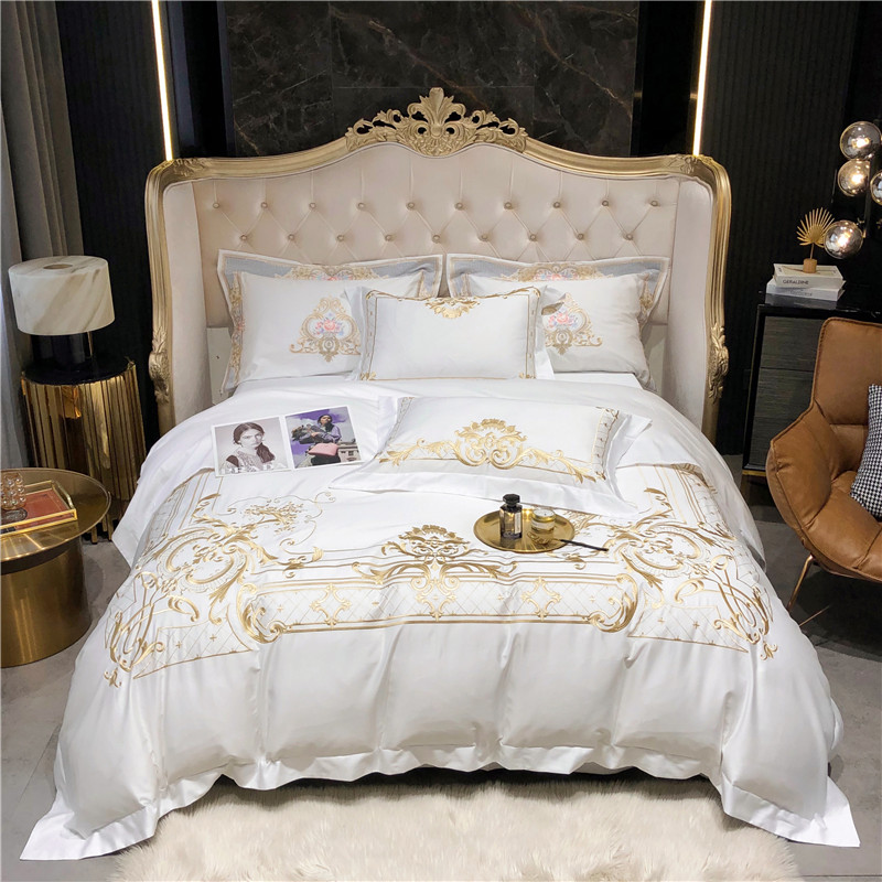 Fitted Bed Sheets Deep Pocket - Conjunto do fundamento do bordado do