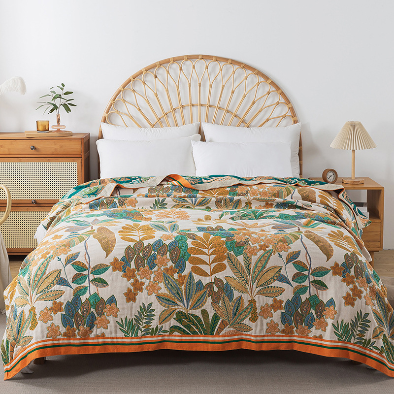 Muslin Cotton Bedspread - Colcha de gaze de musselina na