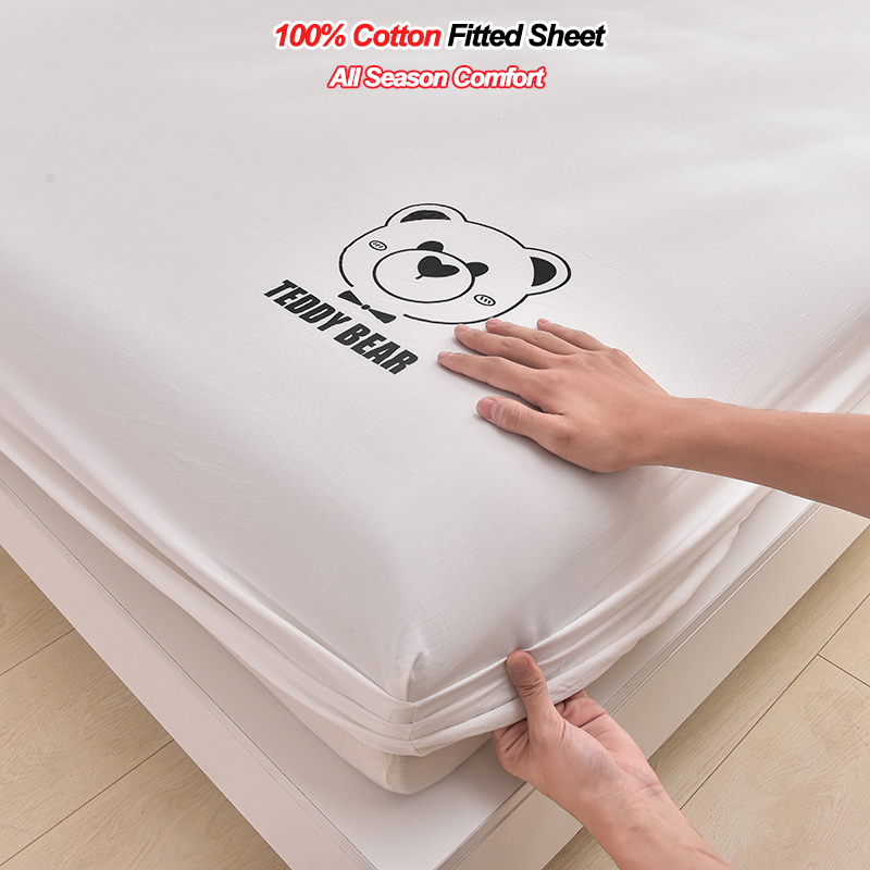 Fitted Bed Sheets Deep Pocket - Lençol Ajustável 100% Algodão com Bolso