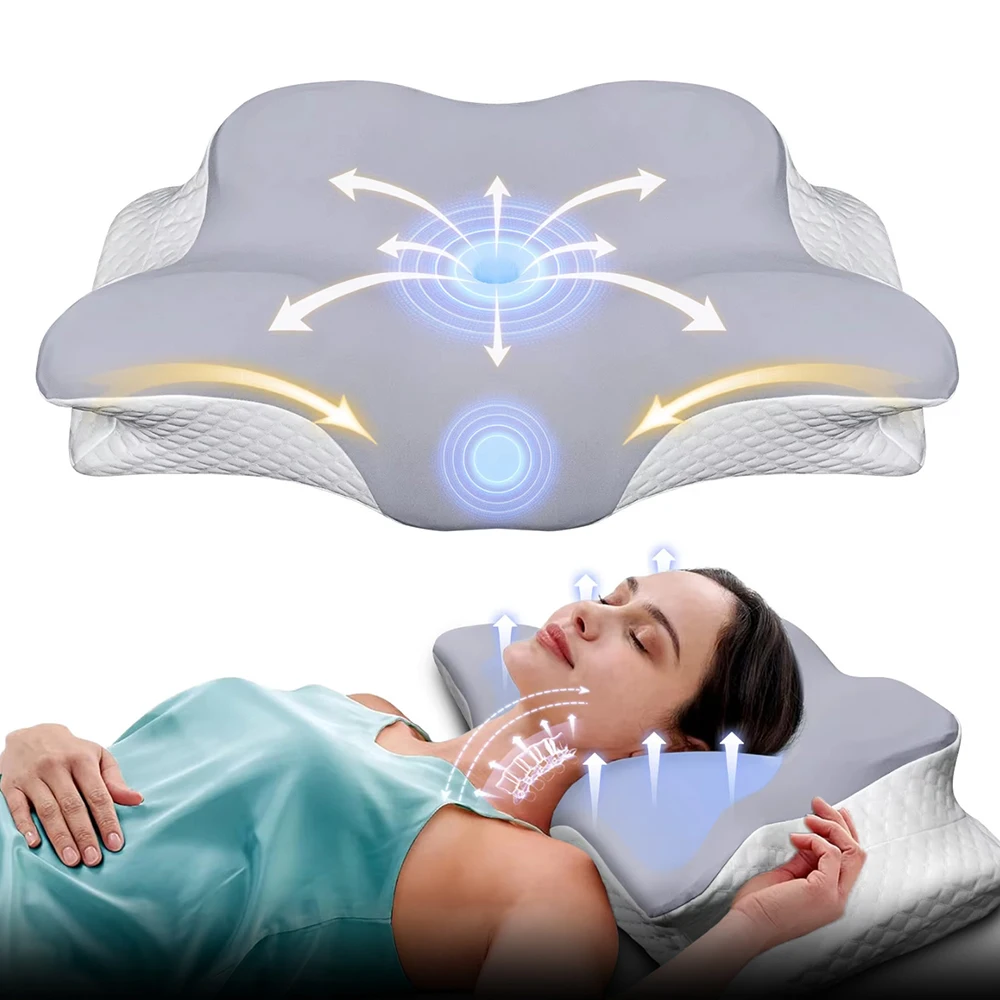 Memory Foam Orthopedic Pillow Neck Pain - Almofadas de Espuma de Memória em