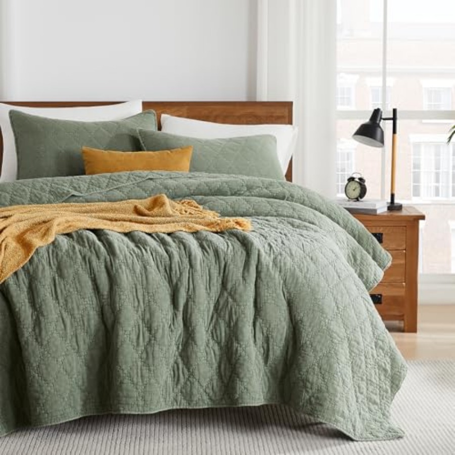 Muslin Cotton Bedspread - Conjunto de Colcha Tamanho Grande em