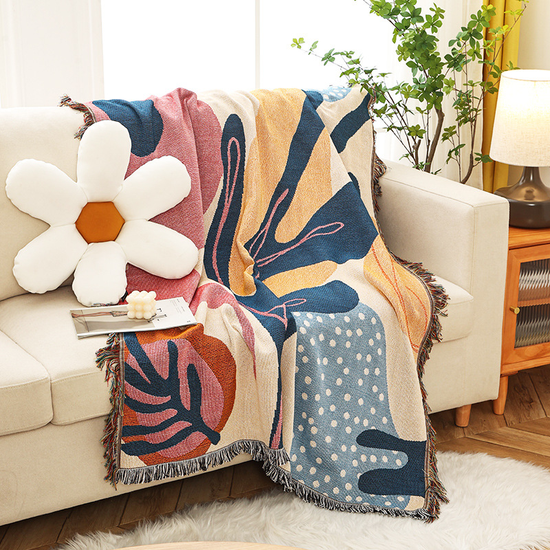 Boho Throw Blanket Fringe - Textile City Ins Alice Plant Pattern