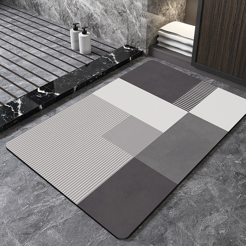 Quick Dry Diatomite Bath Mat - Tapete de Banho Geométrico Nórdico de