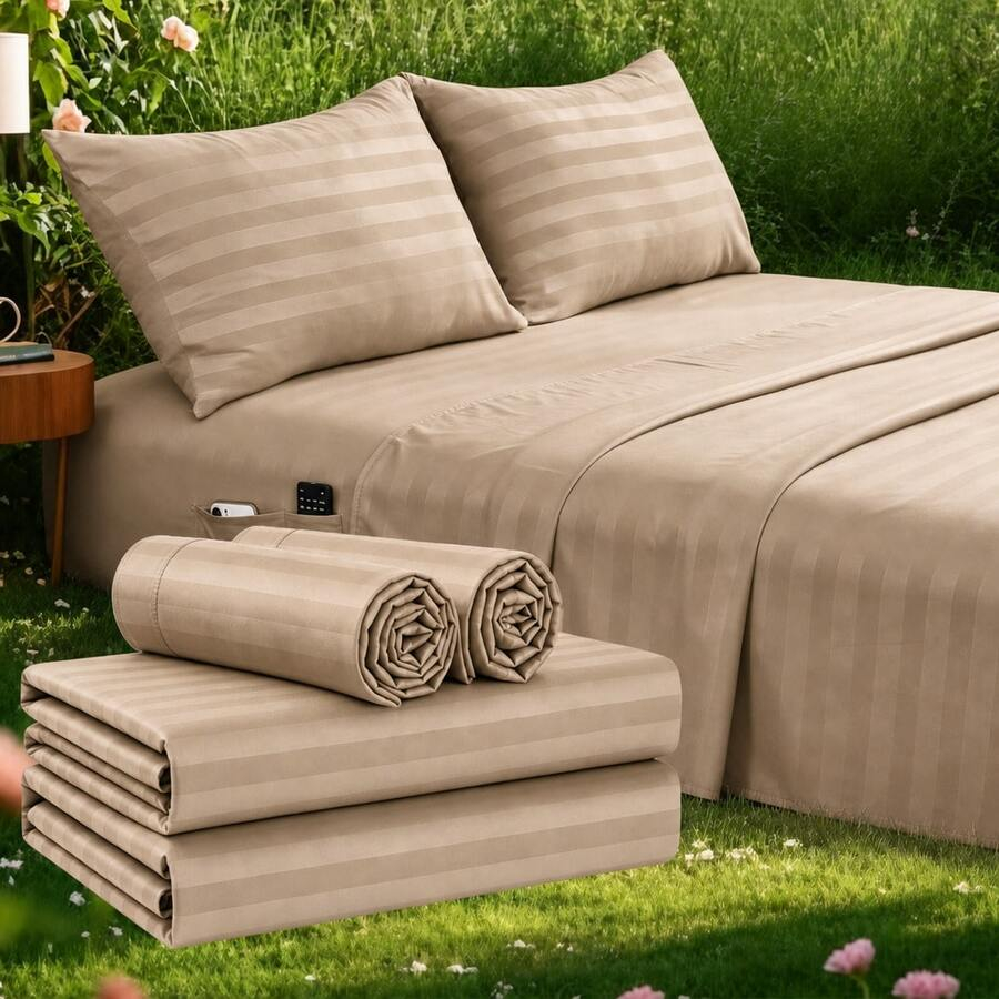 Conjunto de Lençóis Listrados  - Fitted Bed Sheets Deep Pocket avaliação e preço