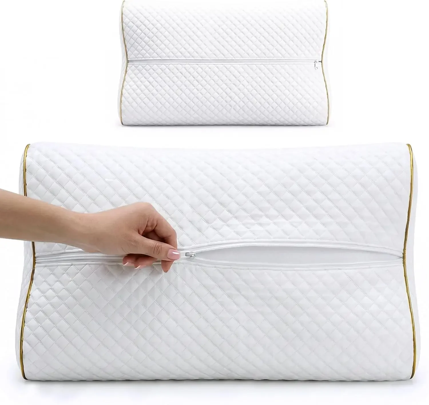 2-Pack Queen Memory Foam Pillo - Memory Foam Orthopedic Pillow Neck Pain avaliação e preço