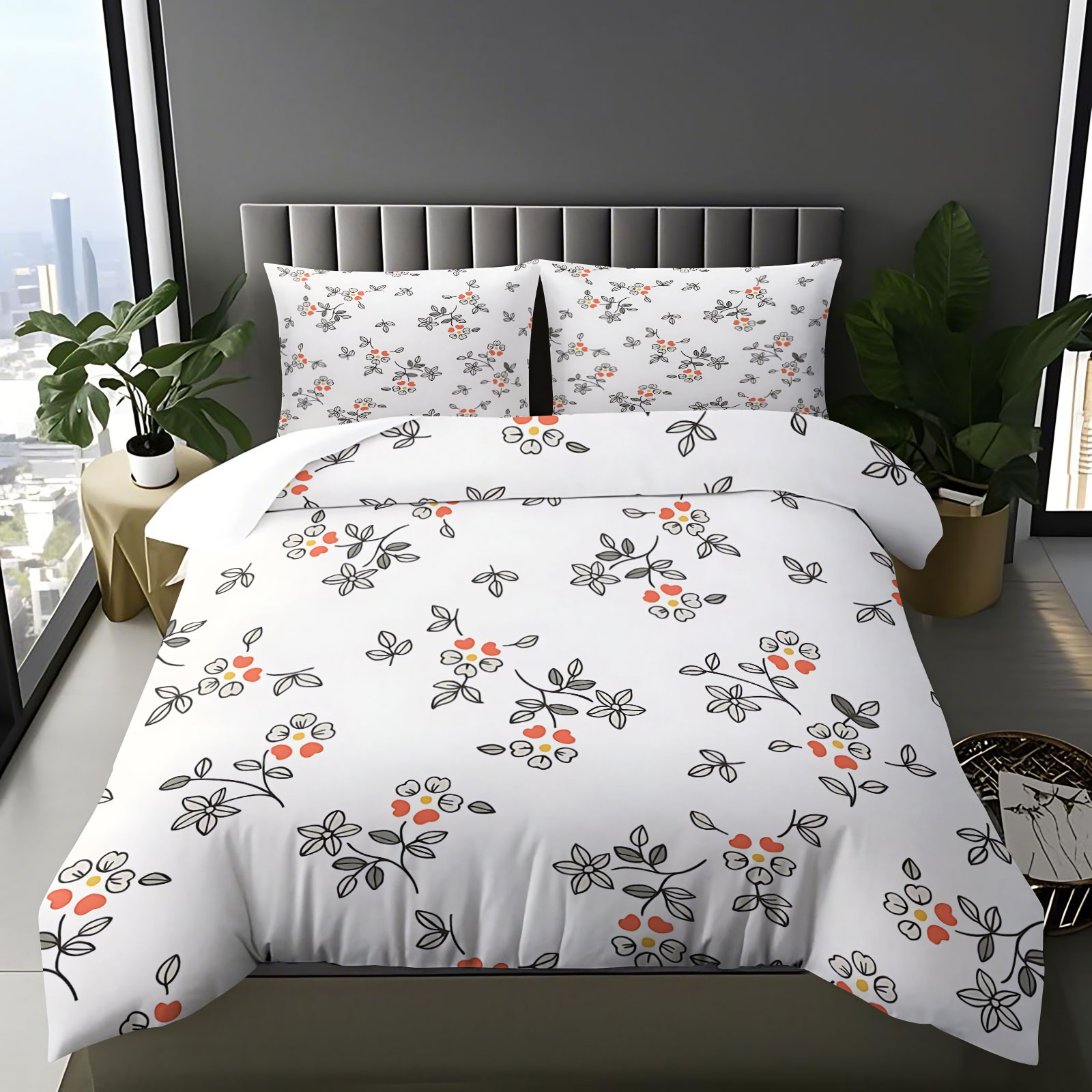 Conjunto de Capa de Edredom Mi - Aesthetic Floral Duvet Cover avaliação e preço