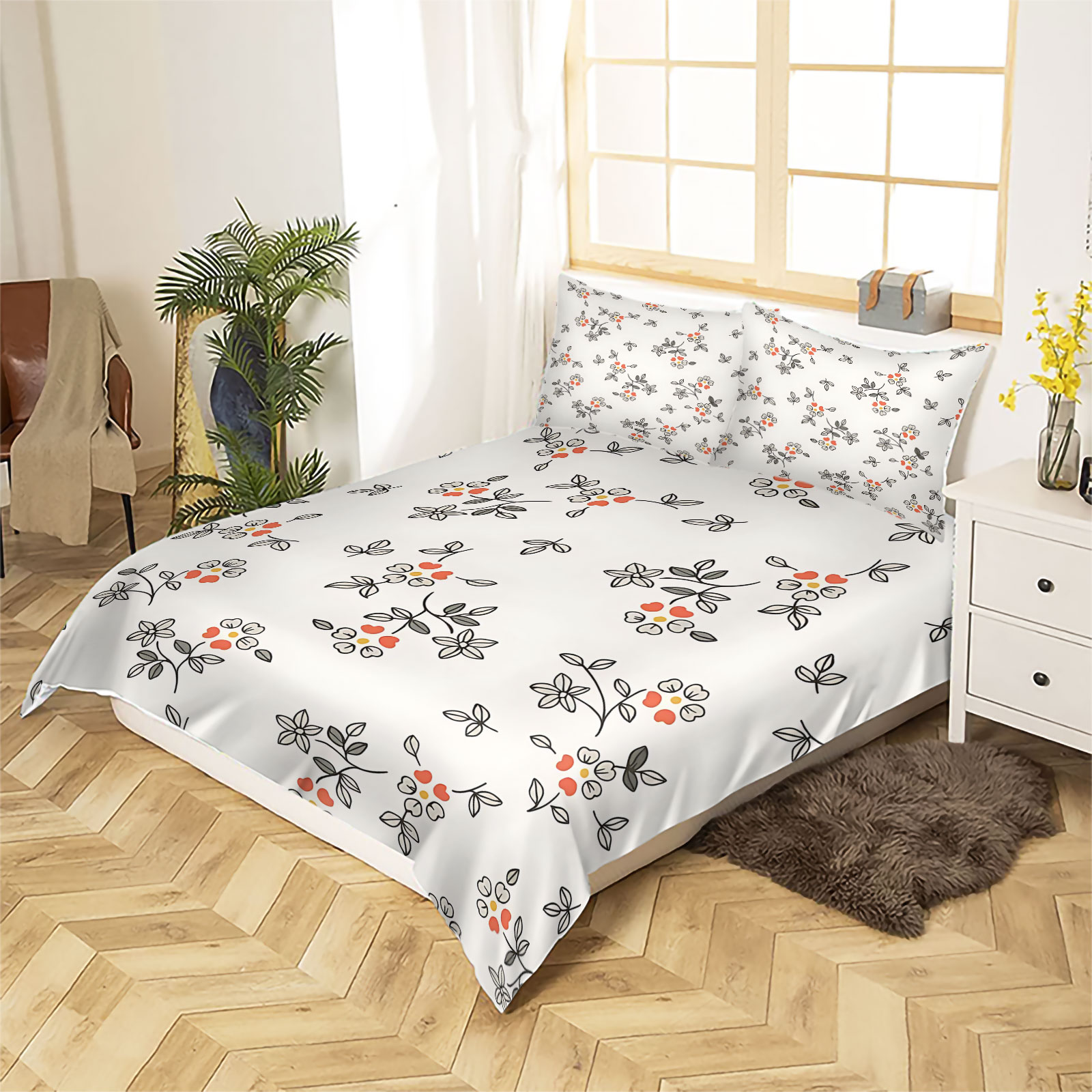 Conjunto de Capa de Edredom Mi - Aesthetic Floral Duvet Cover avaliação e preço