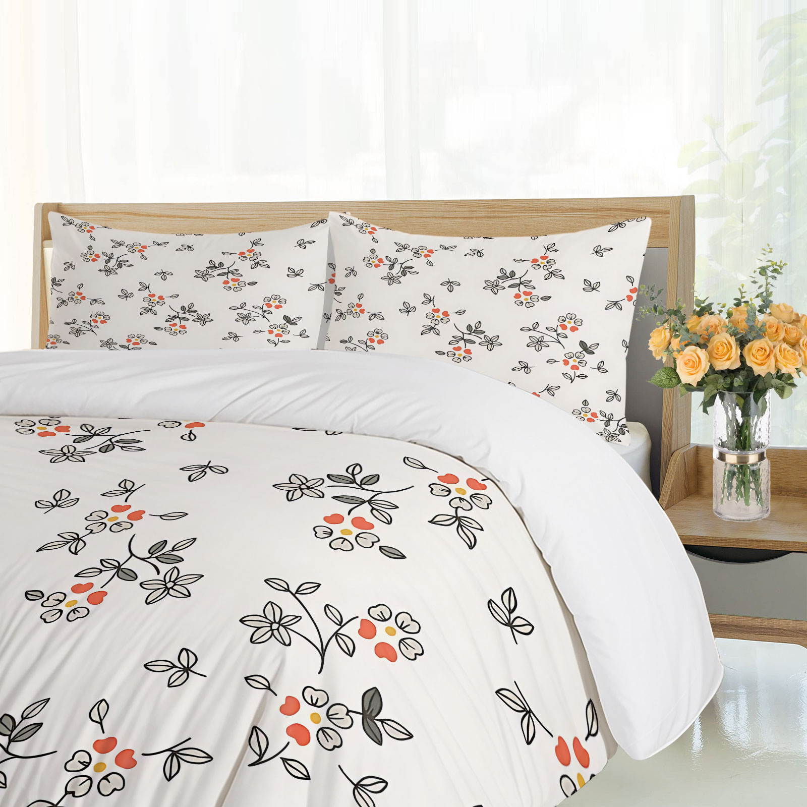 Conjunto de Capa de Edredom Mi - Aesthetic Floral Duvet Cover avaliação e preço