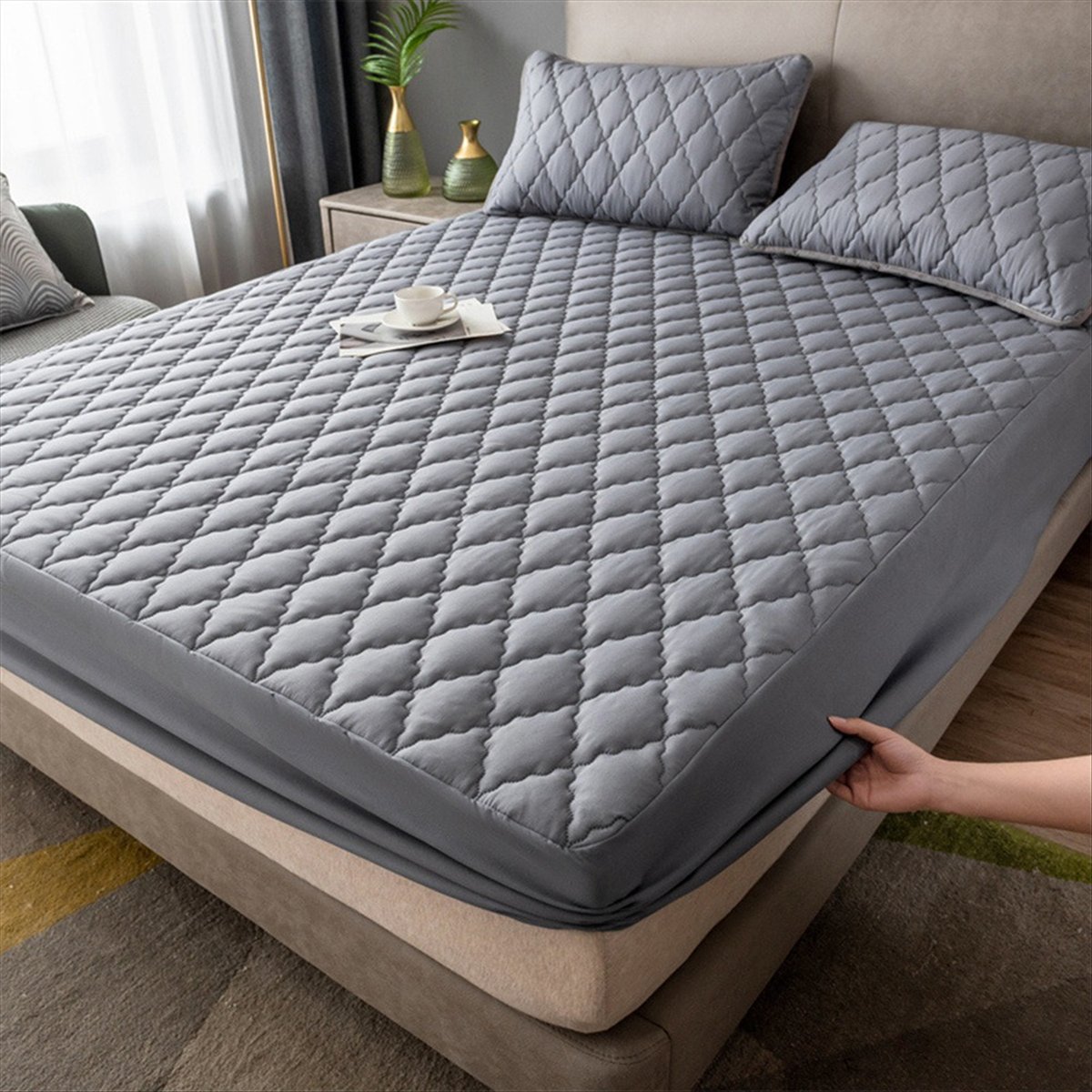 Lençóis de cama aprendidos à p - Waterproof Mattress Protector Breathable avaliação e preço