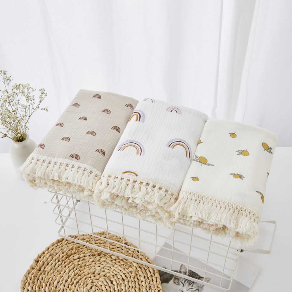Swaddle de musselina de algodã - Muslin Cotton Bedspread avaliação e preço