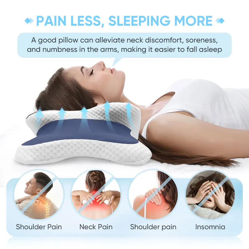 Travesseiro de Espuma Viscoelá - Memory Foam Orthopedic Pillow Neck Pain avaliação e preço