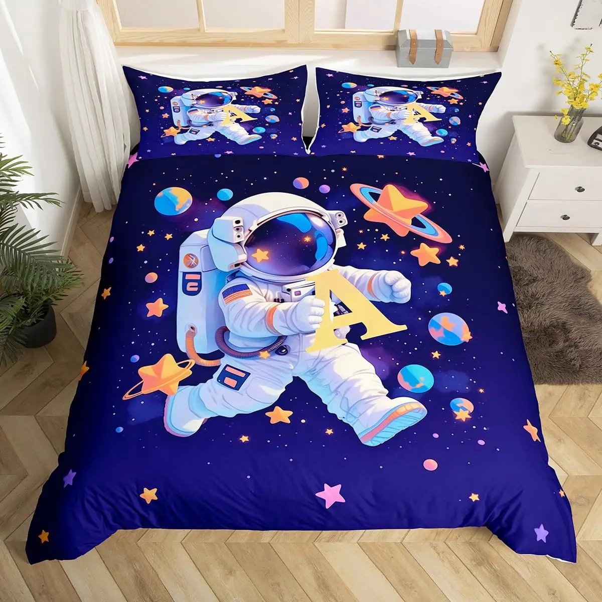 Astronauta conjunto de capa ed - Duvet Cover Sets With Zipper avaliação e preço
