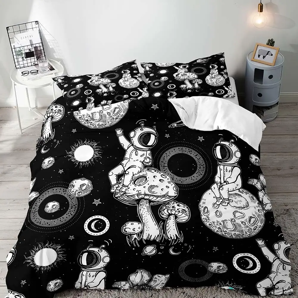 Astronauta conjunto de capa ed - Duvet Cover Sets With Zipper avaliação e preço