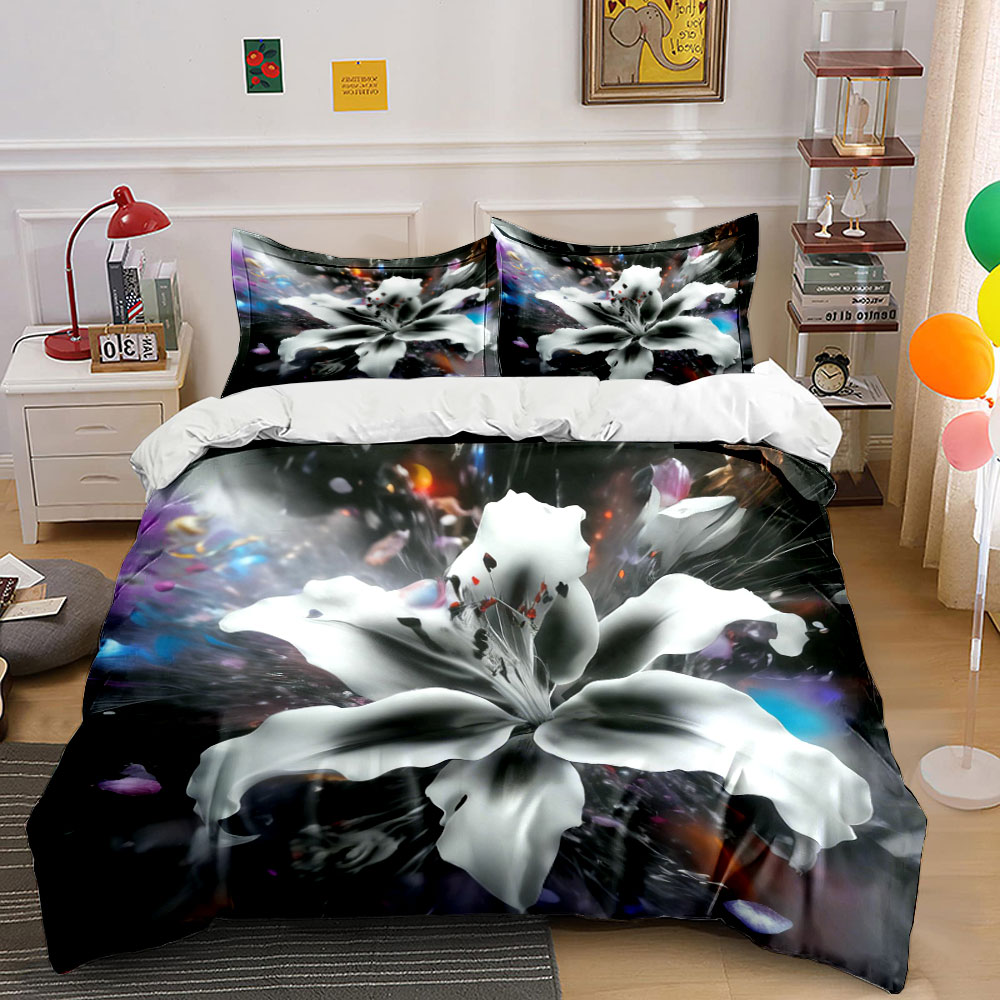 Conjunto de Cama Abstrato com  - Aesthetic Floral Duvet Cover avaliação e preço