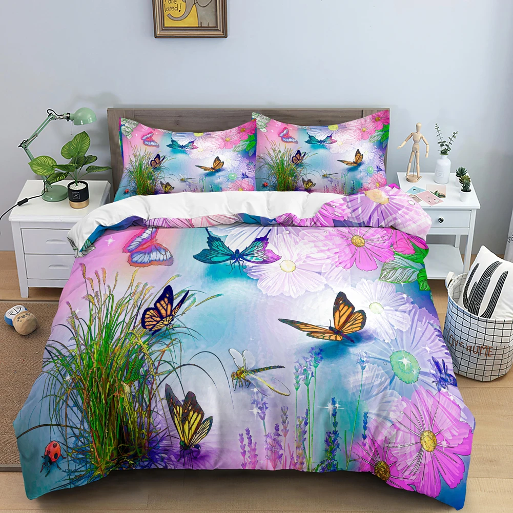 Conjunto de cama borboleta 3d  - Duvet Cover Sets With Zipper avaliação e preço