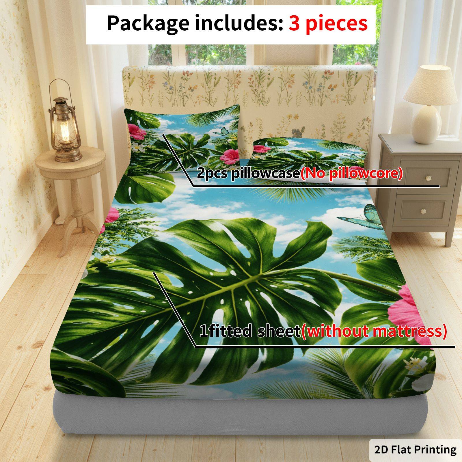 Conjunto de Lençóis com Estamp - Fitted Bed Sheets Deep Pocket avaliação e preço
