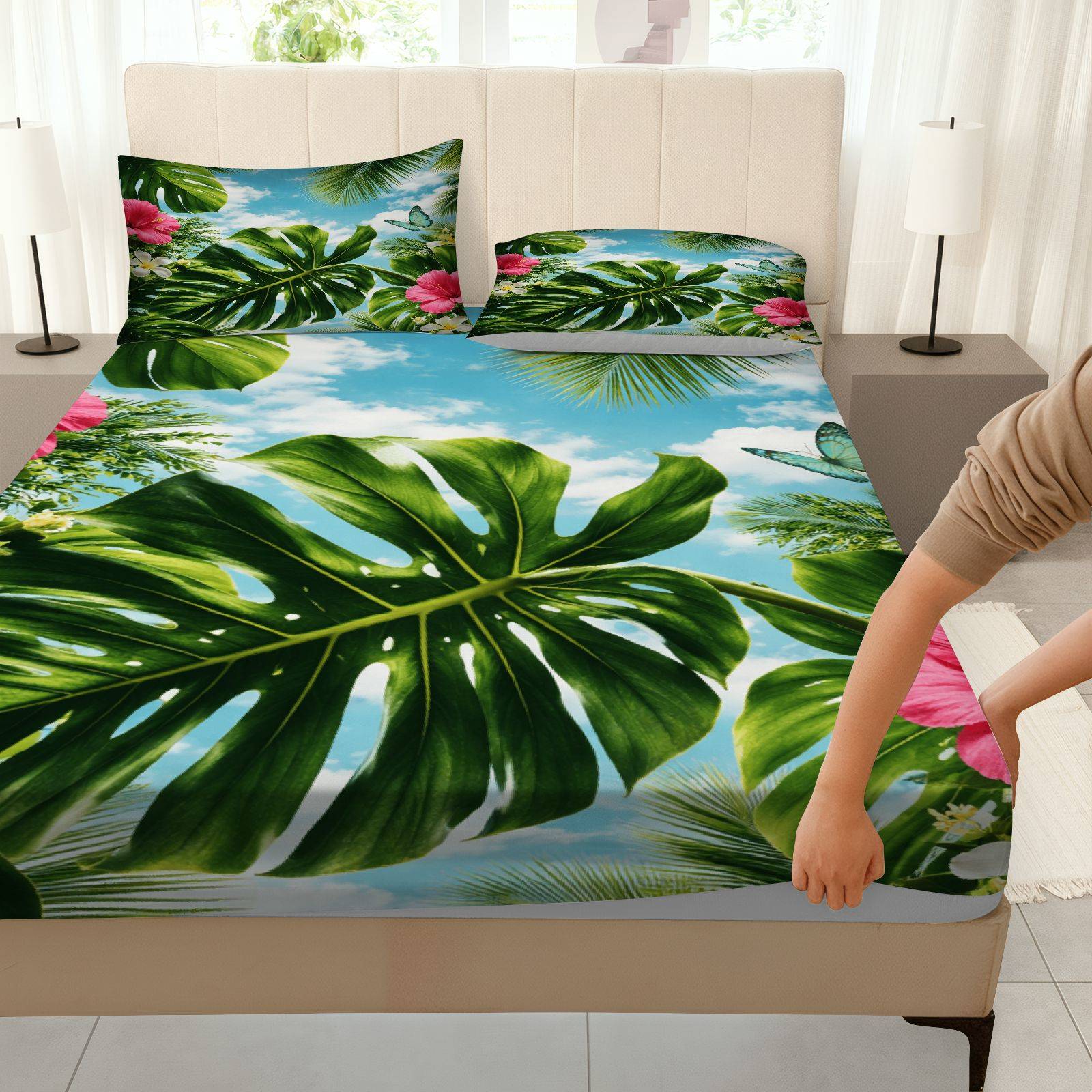 Conjunto de Lençóis com Estamp - Fitted Bed Sheets Deep Pocket avaliação e preço