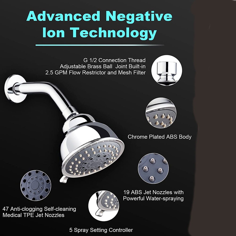 Chuveiro de Banheiro com 5 Mod - High Pressure Shower Head Handheld avaliação e preço