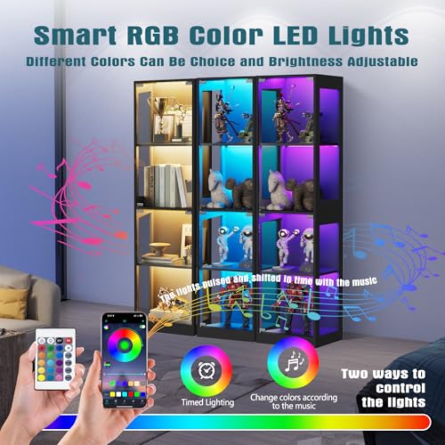 Armário de vidro com luzes RGB - Lighting avaliação e preço