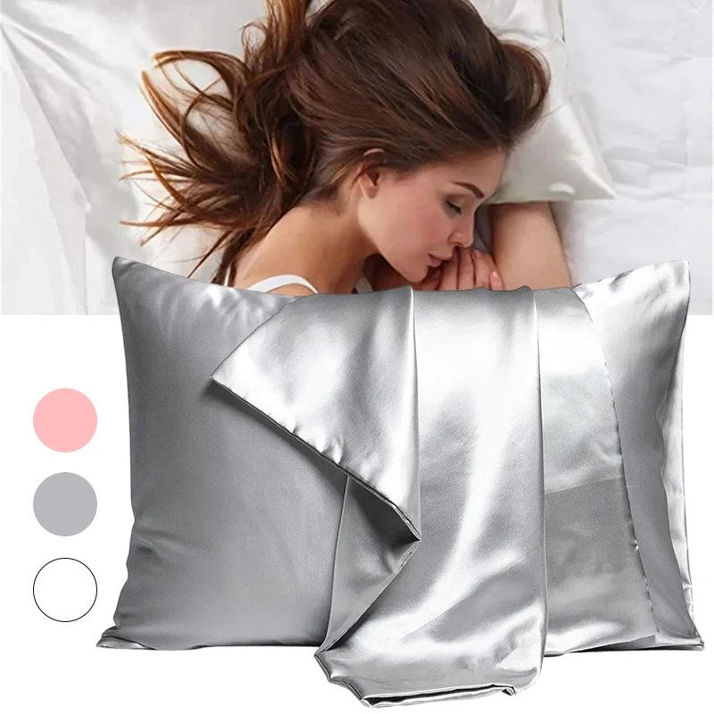 Nova fronha de cetim de seda p - Satin Silk Pillowcase Hair Skin avaliação e preço